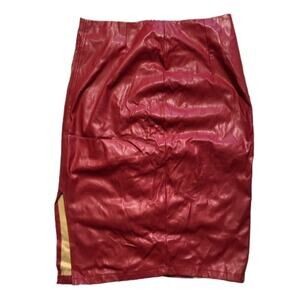 Ramisu Collection Red Faux Leather Skirt Size L - Mobwife, Statement, Edgy
